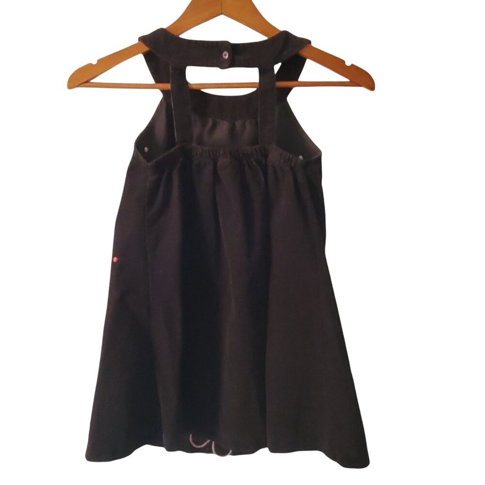 Bonnie Jean Girls Butterfly Applique Corduroy Halter Jumper Dress Brown Size 6X - Picture 4 of 11